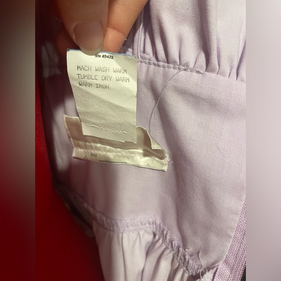 Gunne Sax 1970s Vintage Lavender Fit & Flare Sundress With Lace - Picture 7 of 10